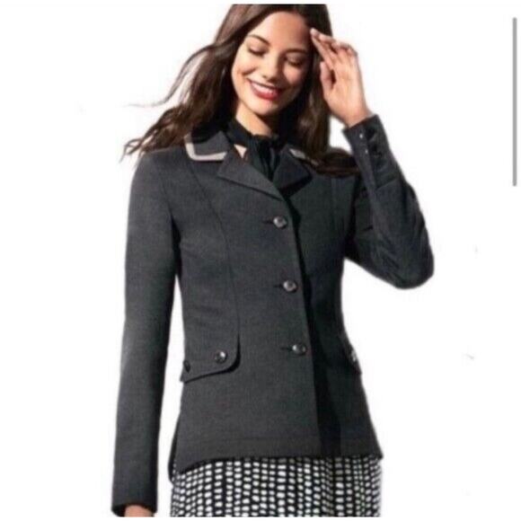 CAbi Women's #3030 Ponte Knit Crew Blazer Jacket Size Small Charcoal Gray - Picture 2 of 7